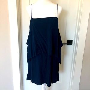 Splendid tiered ruffle dress in navy - S